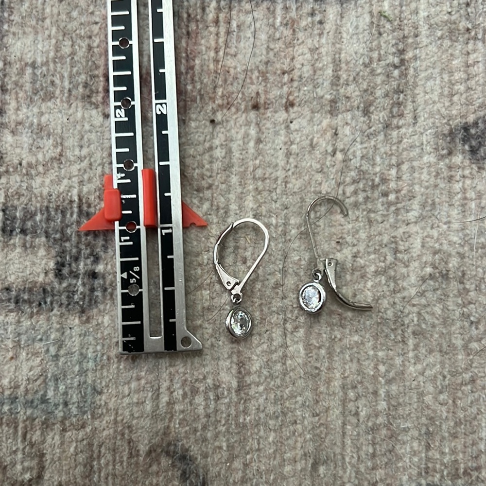 Silver and crystal dangle earrings